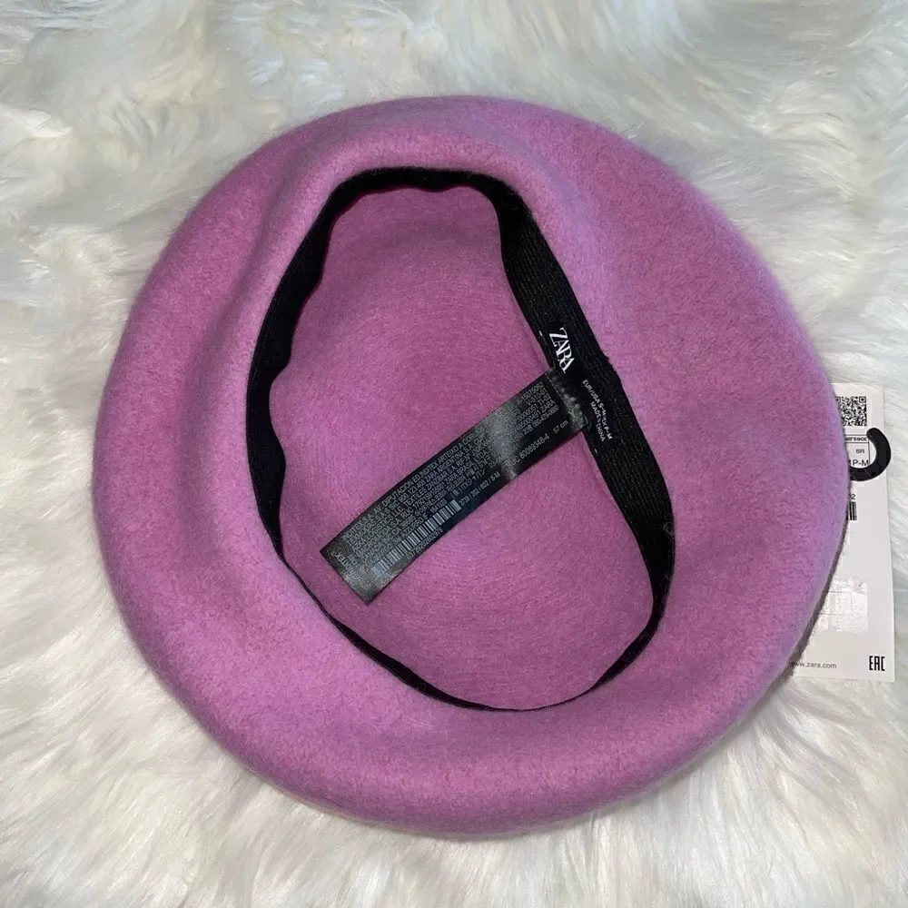 Zara Pink Wool Beret